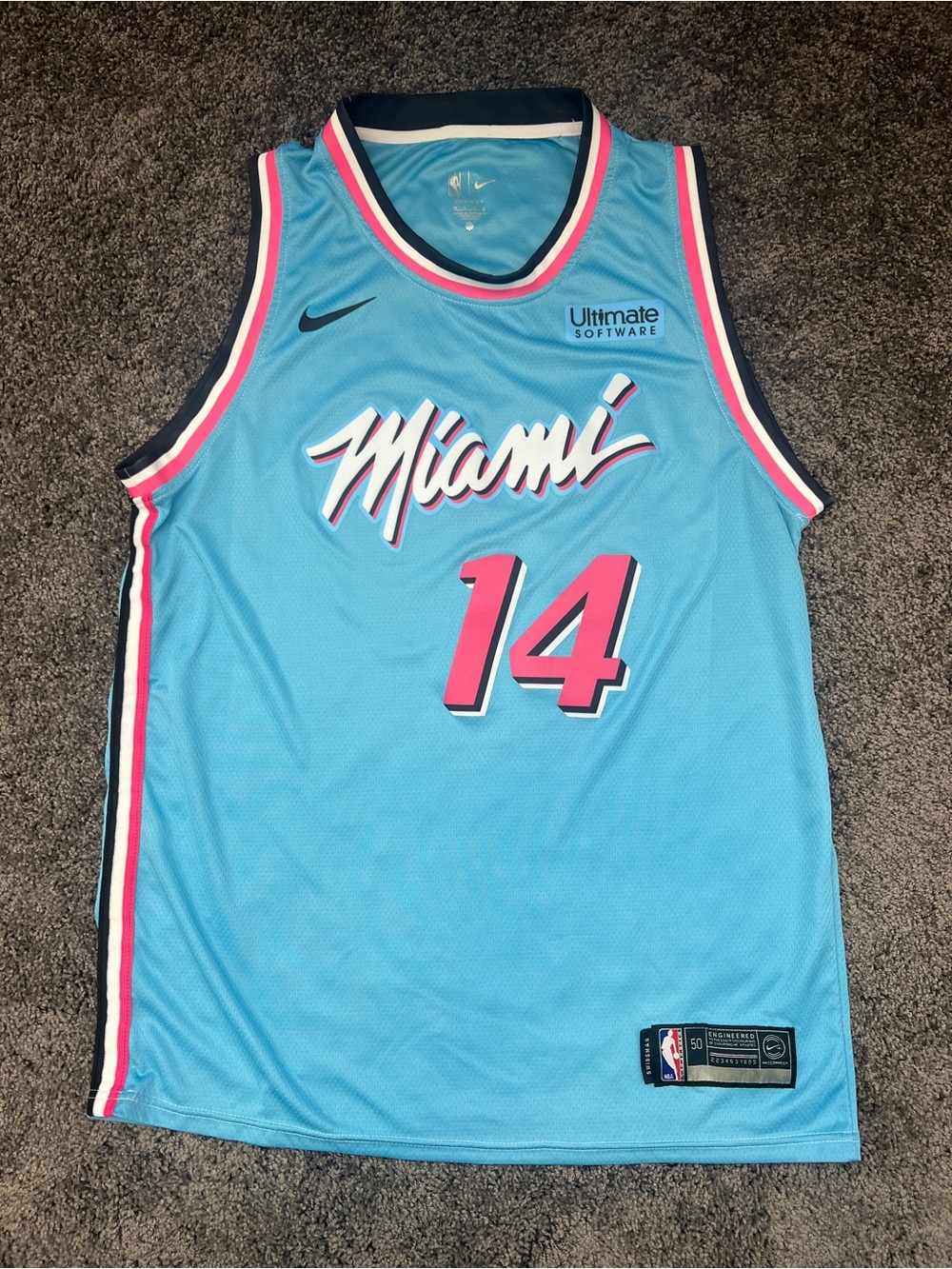 Tyler Herro Miami Heat Nike Jersey Men’s Size 50 Large Vice City NBA Swingman 14